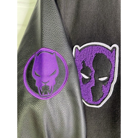 Marvel Black Panther Logo Letterman Varsity Jacket Wakanda Official Mens 2XL - Picture 5 of 13